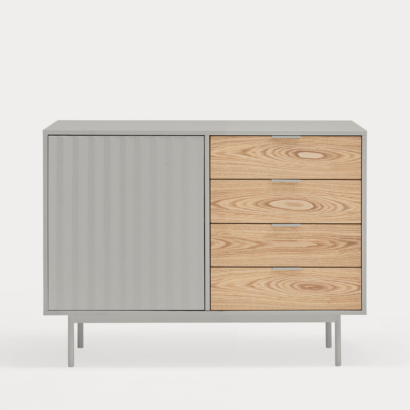 Sierra - Bureau De Table - Gris Clair & Chêne