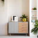 Sierra - Bureau De Table - Gris Clair & Chêne