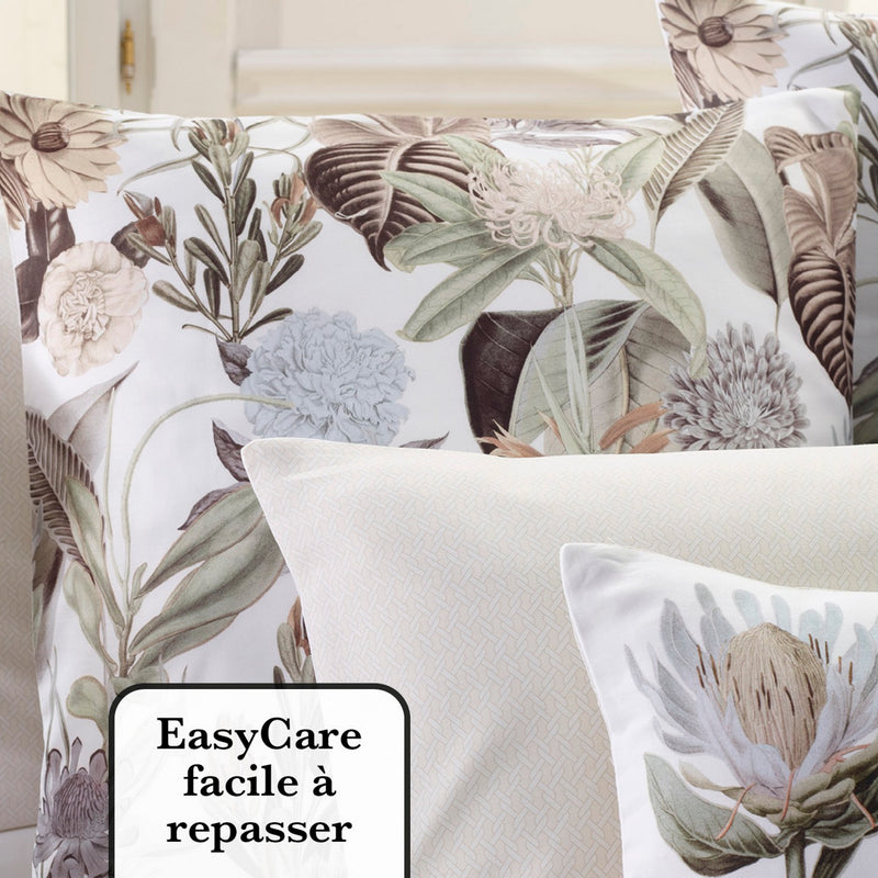 Garden - Set De 2 Taies D'Oreiller Satin De Coton Garden Taupe