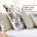 Garden - Set De 2 Taies D'Oreiller Satin De Coton Garden Taupe