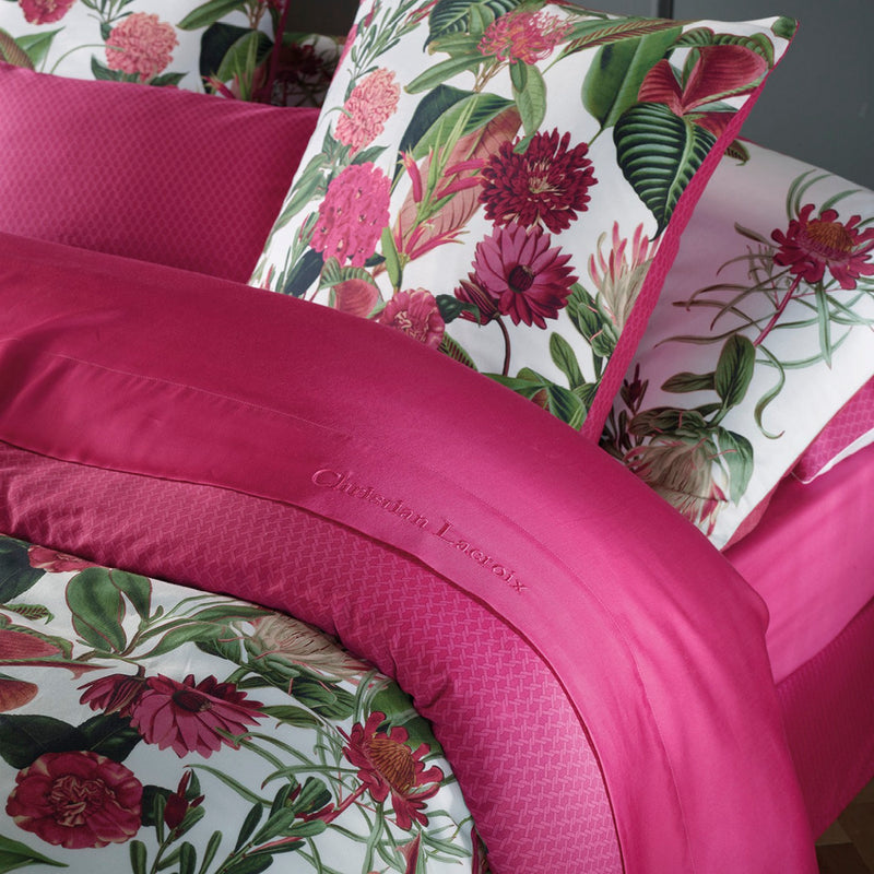 Garden - Set De 2 Taies D'Oreiller Satin De Coton Garden Fuchsia