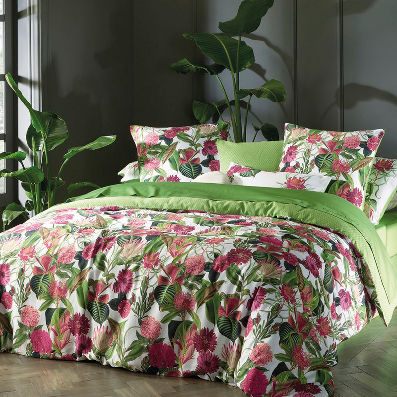 Garden - Set De 2 Taies D'Oreiller Satin De Coton Garden Vert