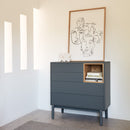 Corvo - Commode - Gris Anthracite & Chêne