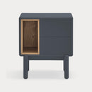 Corvo - Table De Chevet - Gris Anthracite & Chêne