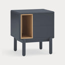 Corvo - Table De Chevet - Gris Anthracite & Chêne