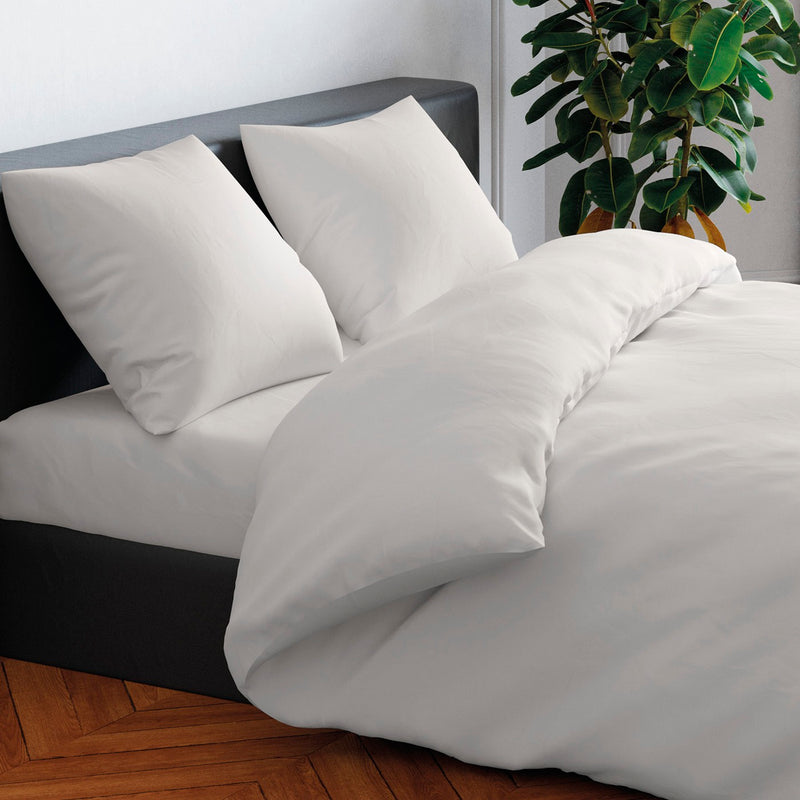 Arabesque - Housse De Couette + Taie(s) D'Oreiller Satin De Coton Uni Taupe