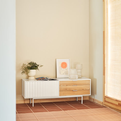 Sierra - Meuble Tv - Blanc & Chêne