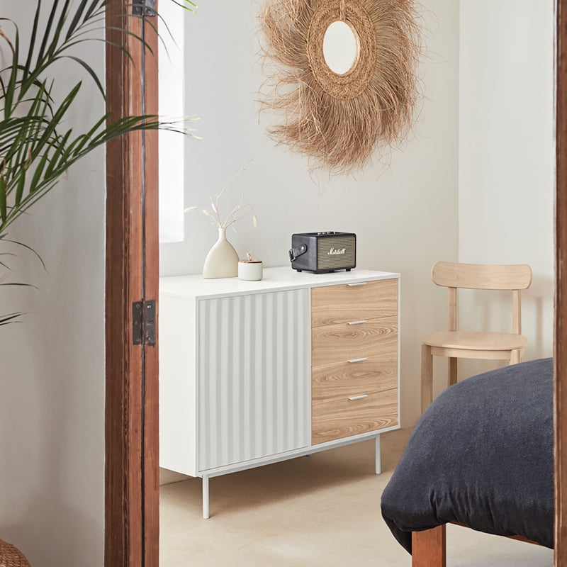 Sierra - Bureau De Table - Blanc & Chêne