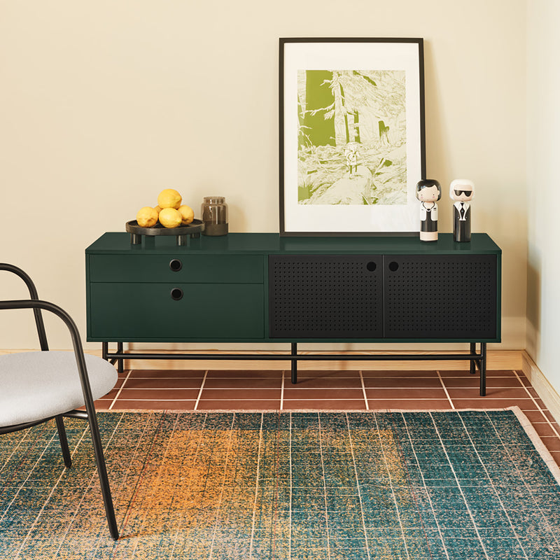 Punto - Meuble Tv - Vert & Noir