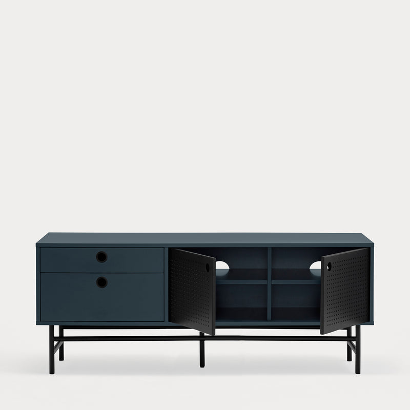 Punto - Meuble Tv - Bleu Foncé & Noir