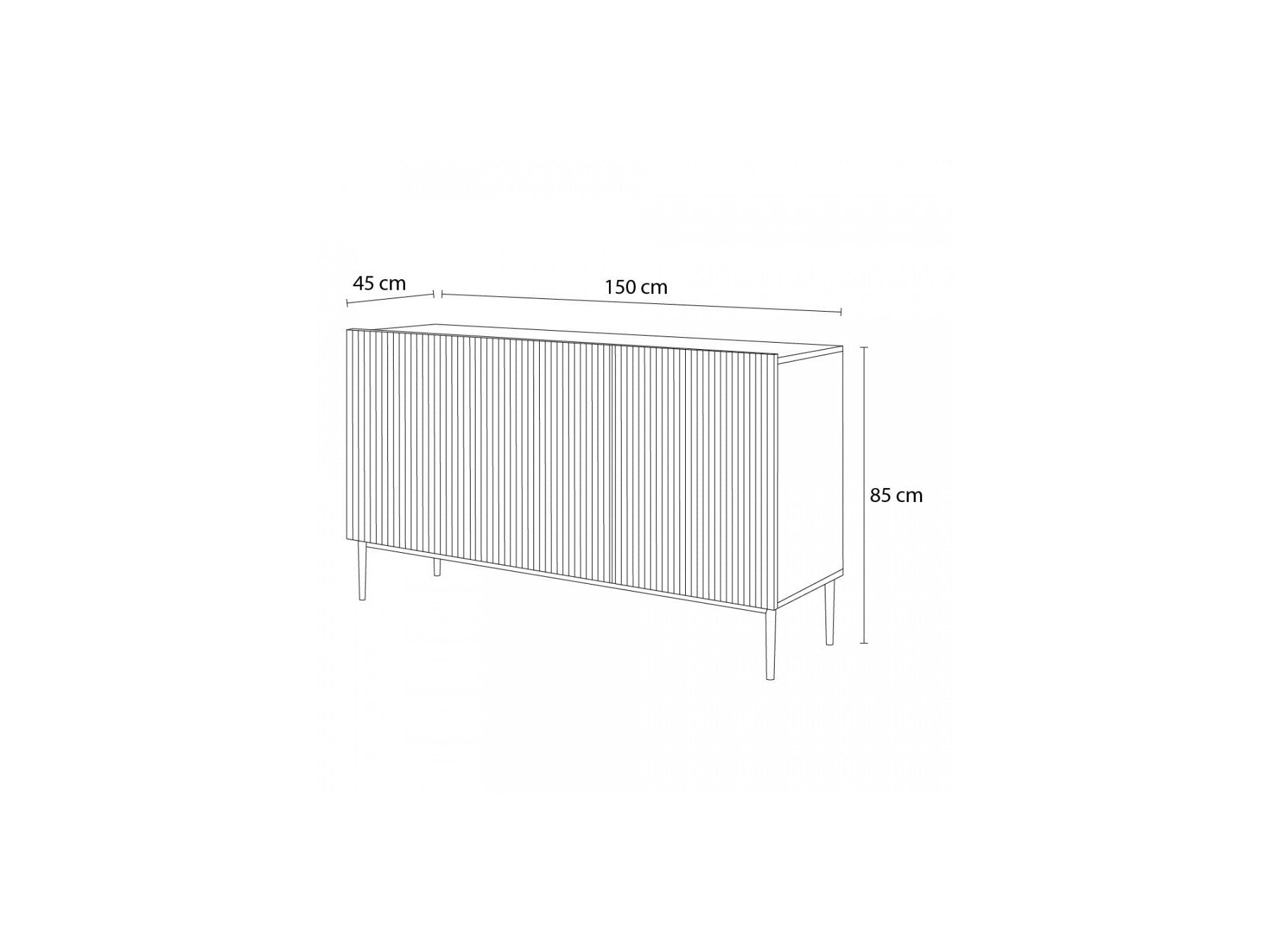 Kasha - Buffet 3 Portes - Pieds Noirs