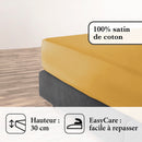 Uni - Drap-Housse Satin De Coton Uni Jaune