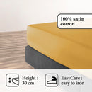 Uni - Drap-Housse Satin De Coton Uni Jaune