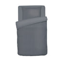 Jacquard - Housse De Couette + Taie(s) D'Oreiller Bébé Satin De Coton Rayure Tissé Jacquard Gris Foncé