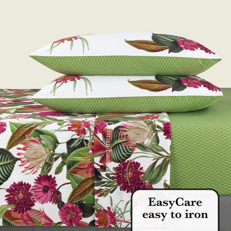 Garden - Ensemble De Draps Satin De Coton Garden Vert