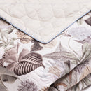 Garden - Couvre-Lit Xl En 100% Satin De Coton - Dessin Garden Taupe