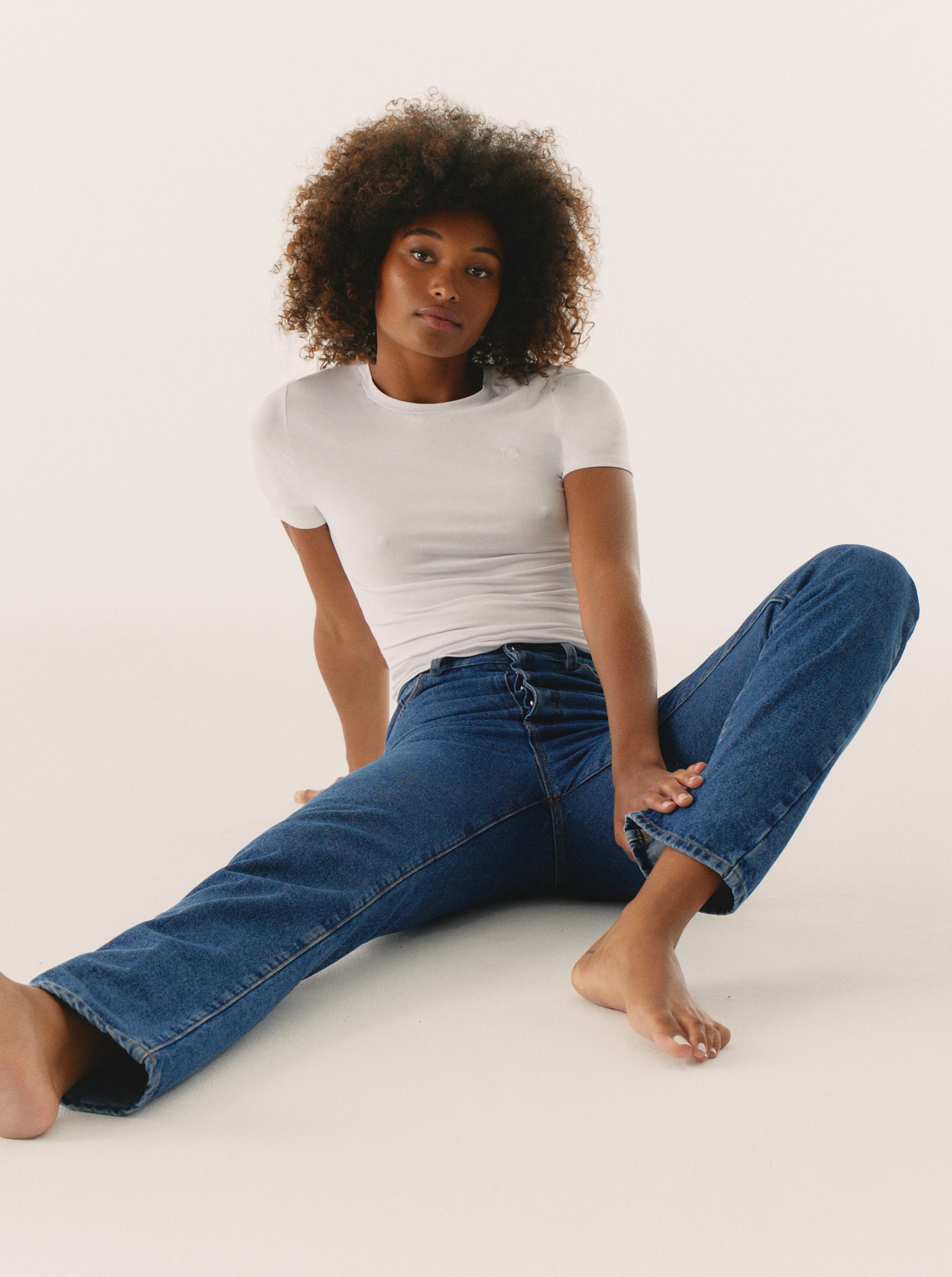 Classic White Round Neck T-Shirt