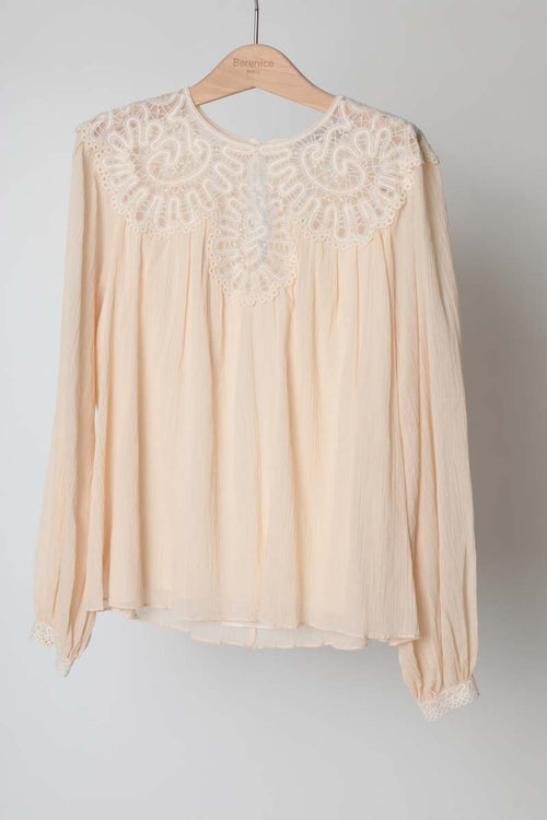 Blouse Unie Brodee Carrure - Nude