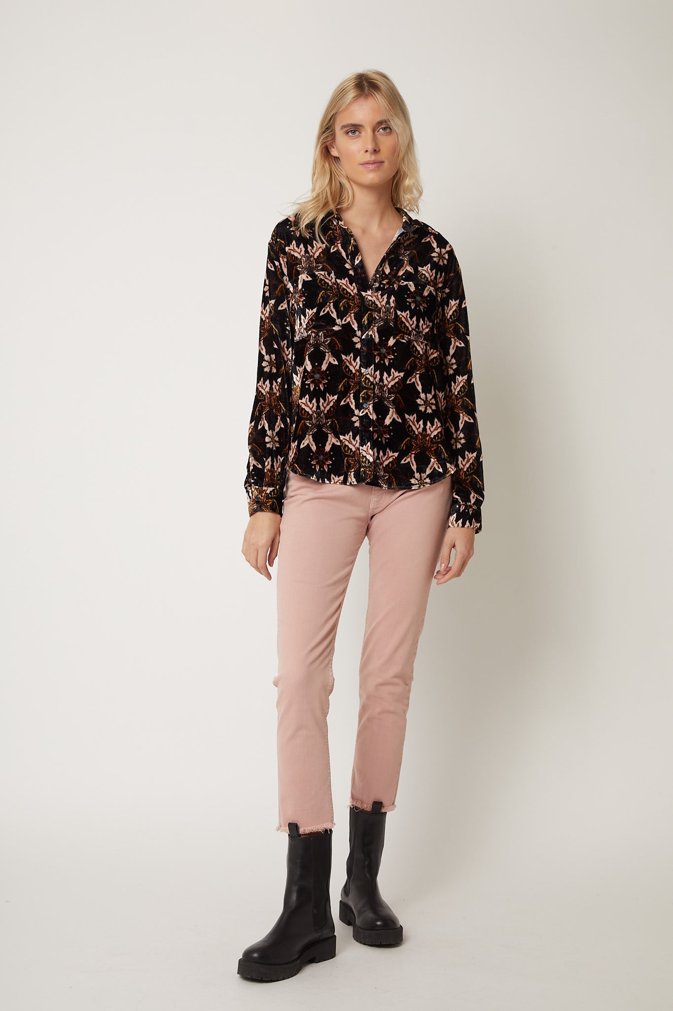 Berenice - Printed Velvet Shirt - Ottawa