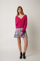 Jupe Courte Imprimé Volants - Verone