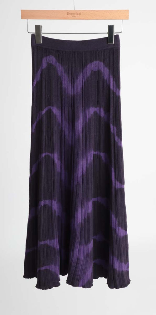 Jupe Plisee Tie And Dye - Dark Purple/Noir