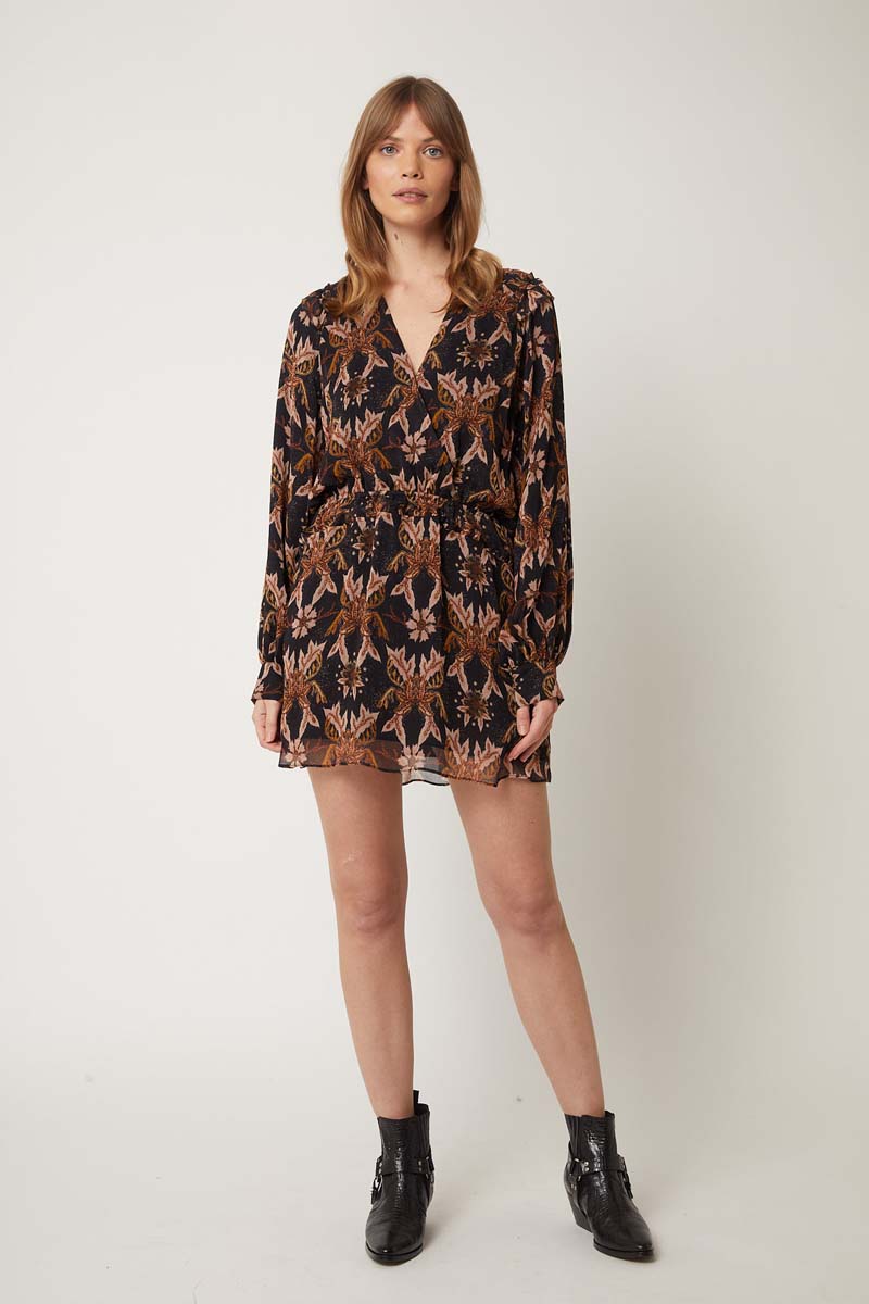 Berenice - Vestido Corto Volantes Estampado - Ottawa