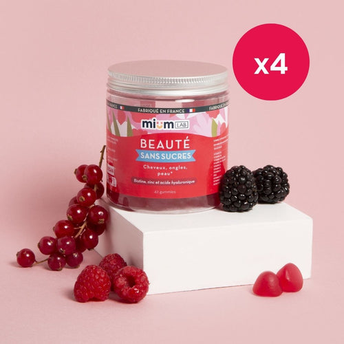3 Month Pack - Gummies Beauty Hair, Skin & Nails Sugar Free - Raspberry/Red Berries
