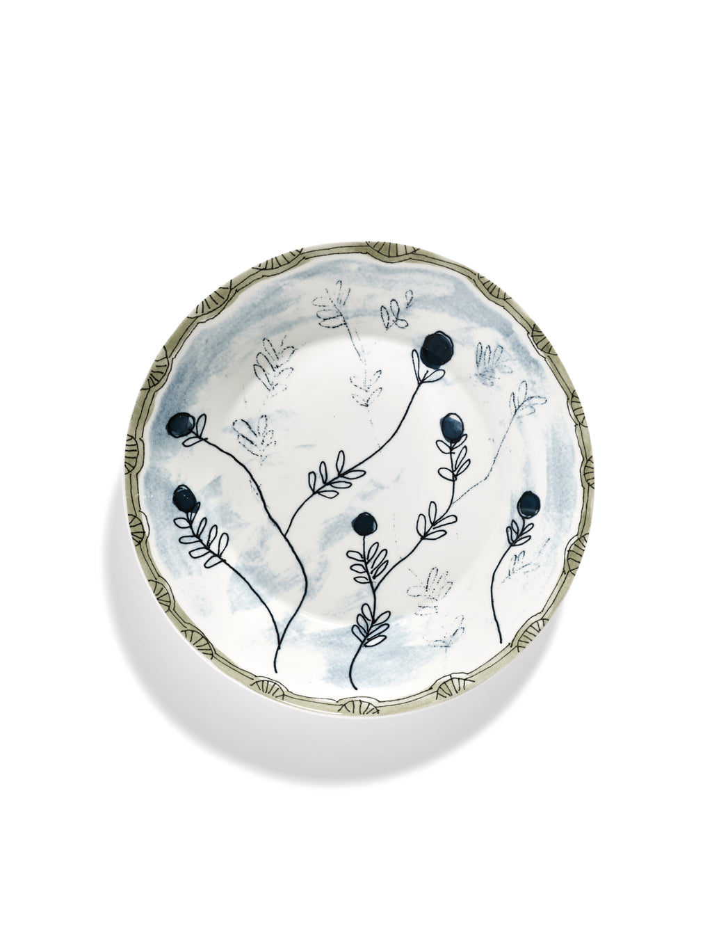 Midnight Flowers - Lot De 2 Assiettes Creuses - L - Porcelaine Bone China - Mirtillo Tea