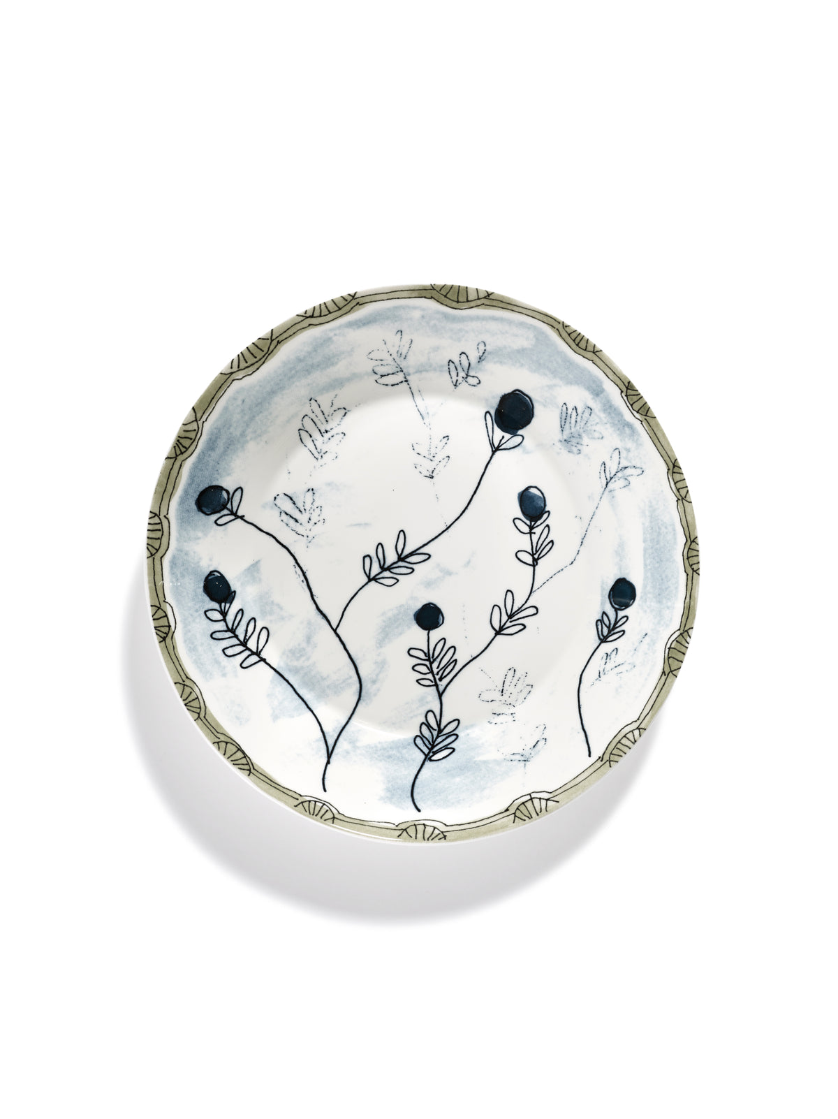 Midnight Flowers - Lot De 2 Assiettes Creuses - L - Porcelaine Bone China - Mirtillo Tea