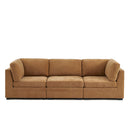 Canapé Droit Modulable 3 Pièces Billie - Tissu Chenille Écureuil