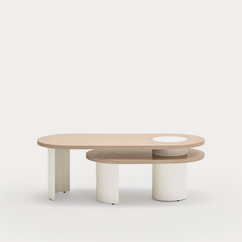 Nori - Table Basse - Lumière Naturelle & Crème
