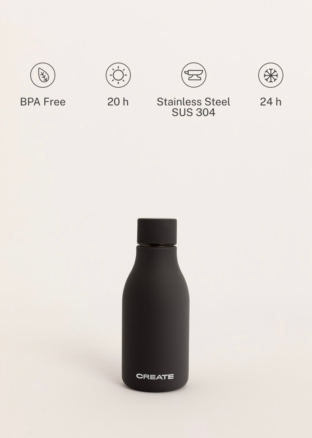 Bottle Studio - Bouteille Thermos En Acier Inoxydable 350Ml - Noir