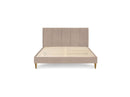 Lit Avec Lattes Massives Pieds En Bois Naturel - Vivara - Beige