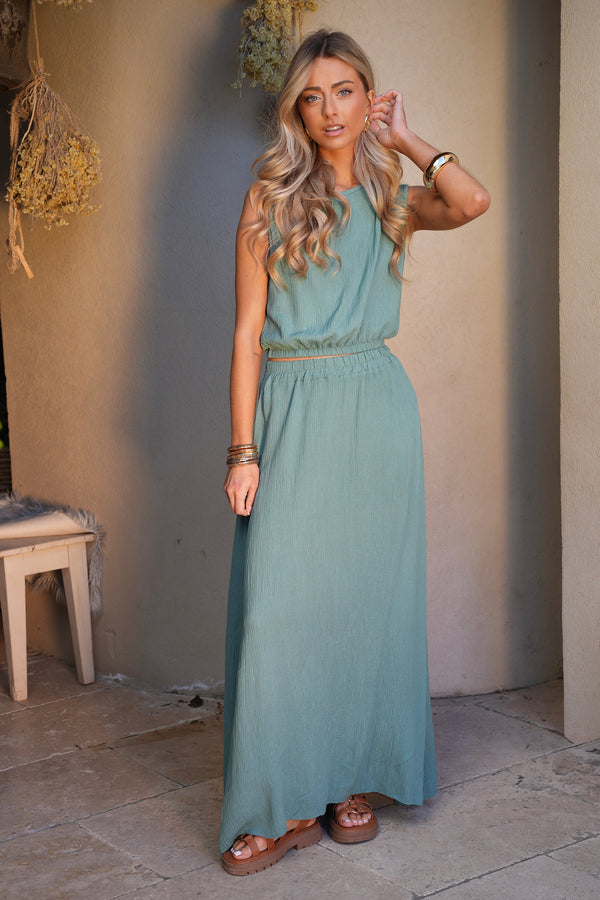 Conjunto de falda y top Elize - Azul pato