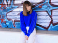 Pull Alix Angora Bleu Olympiade Et Doré.