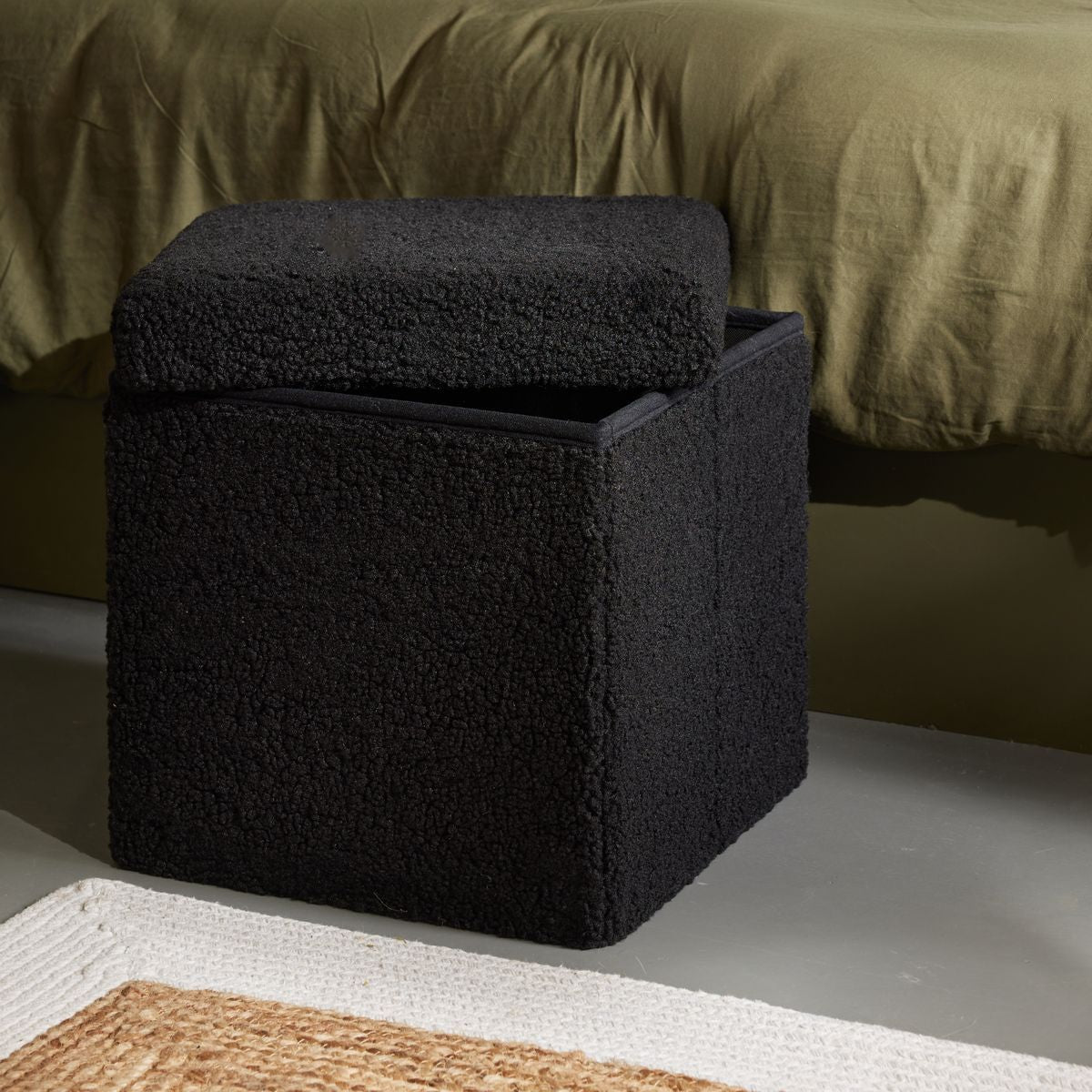 Matcha - Teddy Folding Ottoman - Charcoal