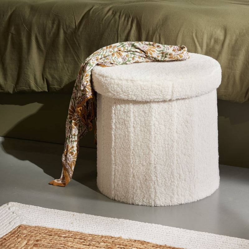 Pouf Pliable  - Moka - Blanc