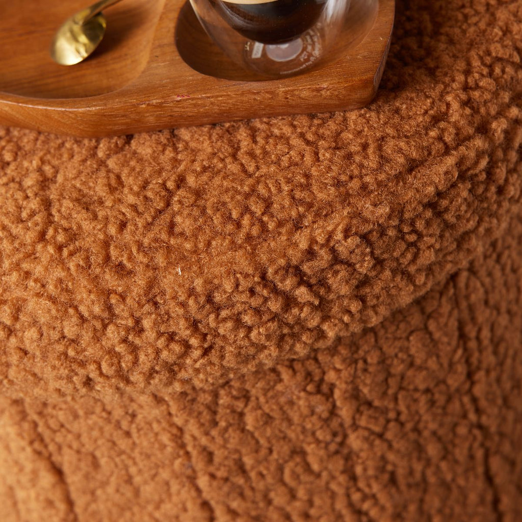 Moka - Folding Teddy Pouffe - Bronze