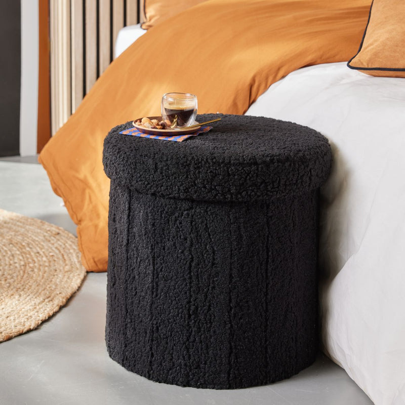 Pouf Pliable  - Moka - Noir