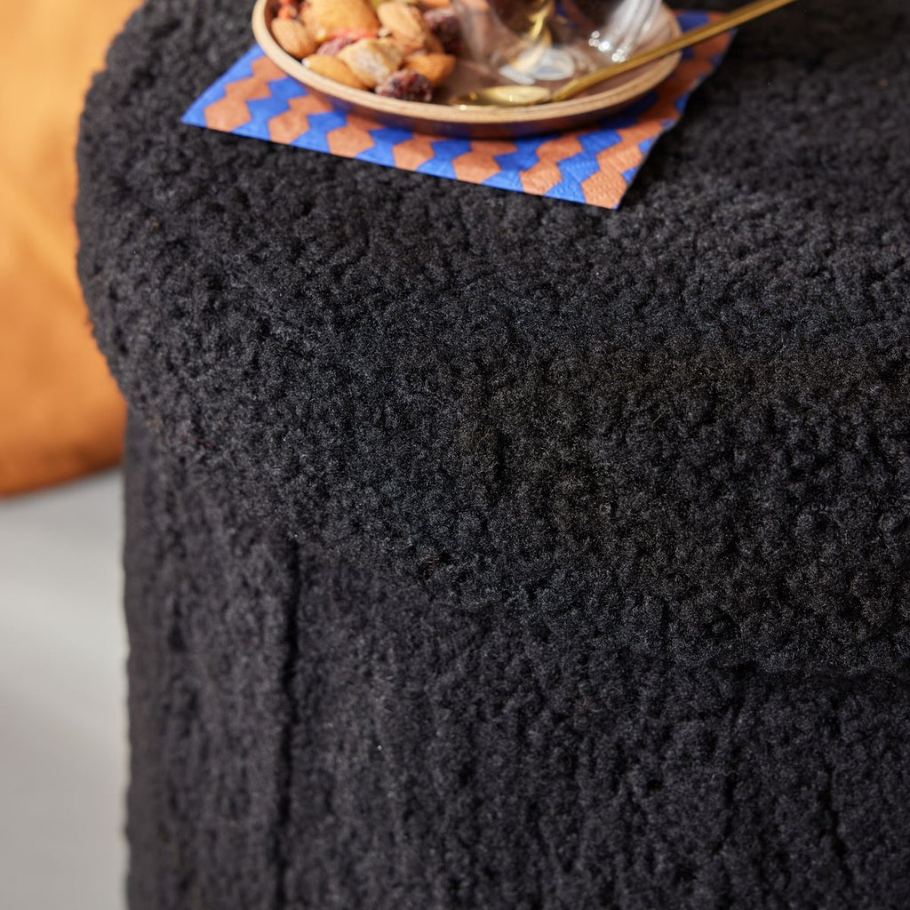 Moka - Collapsible Teddy Ottoman - Charcoal