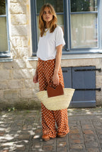 Pantalon Ambroise pois caramel