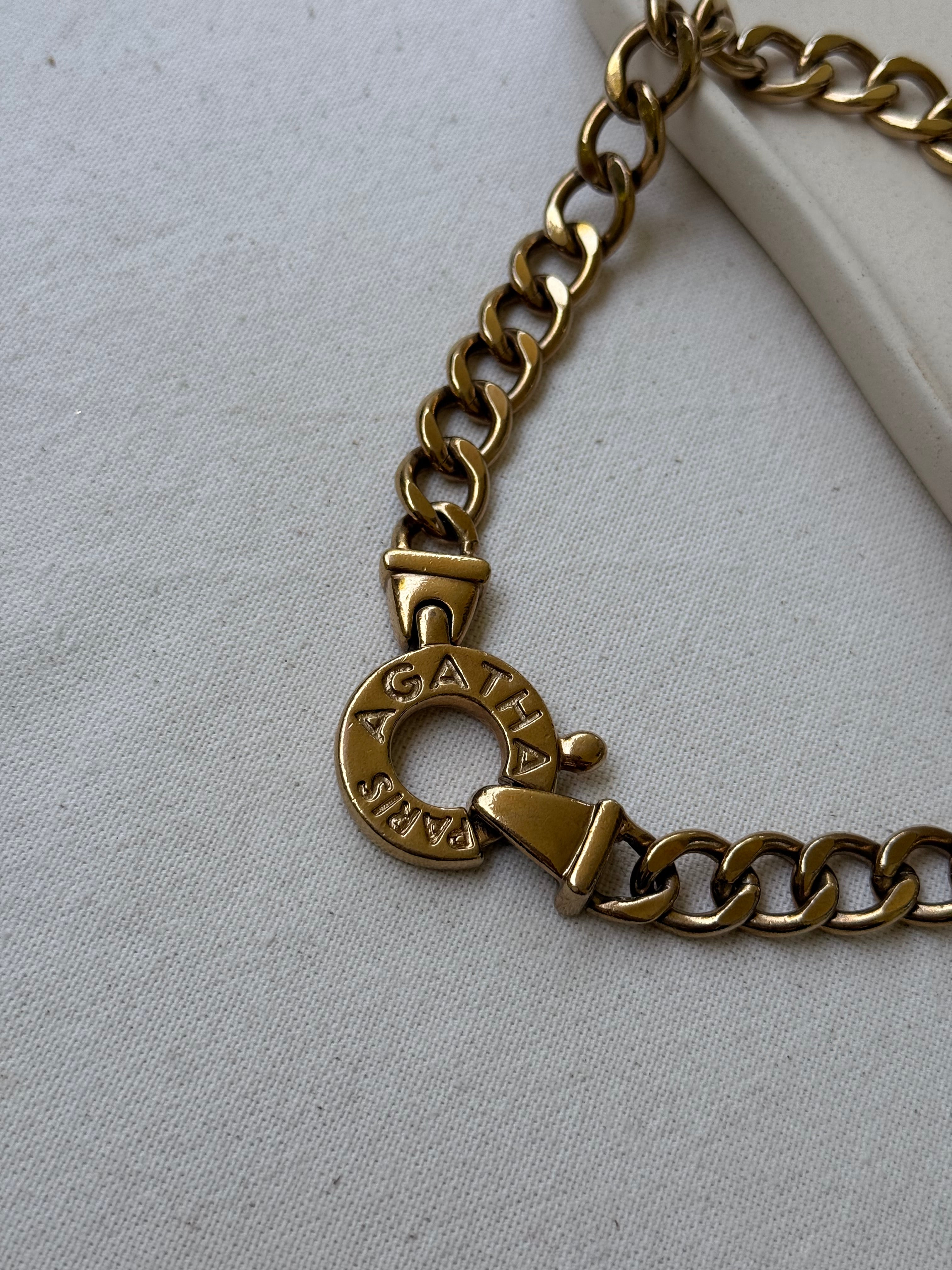 Collar Agatha vintage - Eslabones dorados