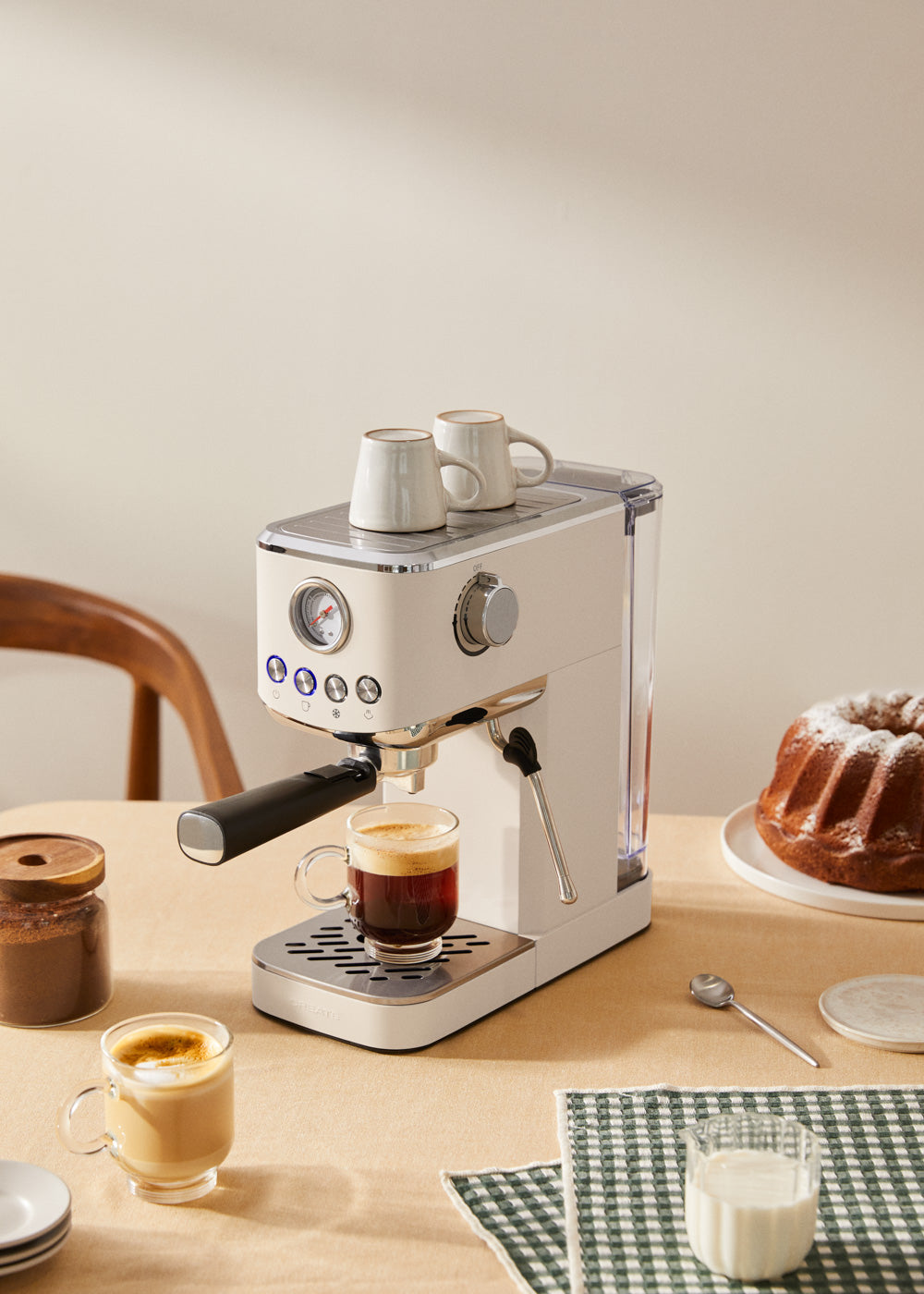 Thera Classic Compact - Machine À Expresso Avec Fonction Café Froid - Blanc Cassé