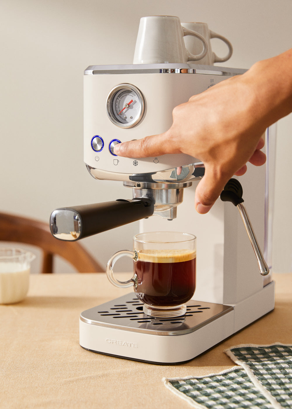 Thera Classic Compact - Machine À Expresso Avec Fonction Café Froid - Blanc Cassé