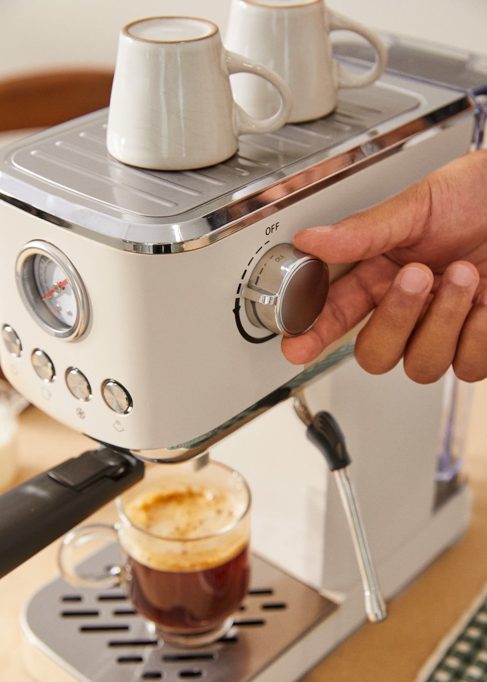 Thera Classic Compact - Machine À Expresso Avec Fonction Café Froid - Blanc Cassé