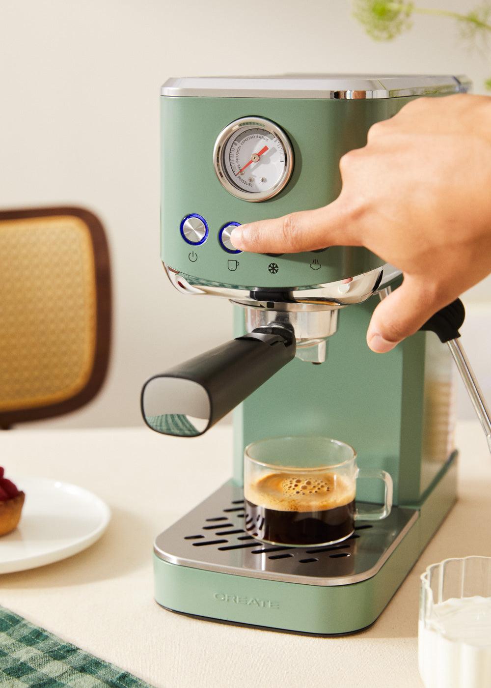 Thera Classic Compact - Machine À Expresso Avec Fonction Café Froid - Vert Sauge