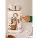 Thera Retro Pro - Cafetera espresso semiautomática de 20 bares - Blanco roto