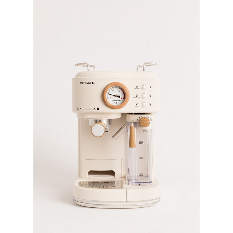 Thera Retro Pro - Cafetera espresso semiautomática de 20 bares - Blanco roto