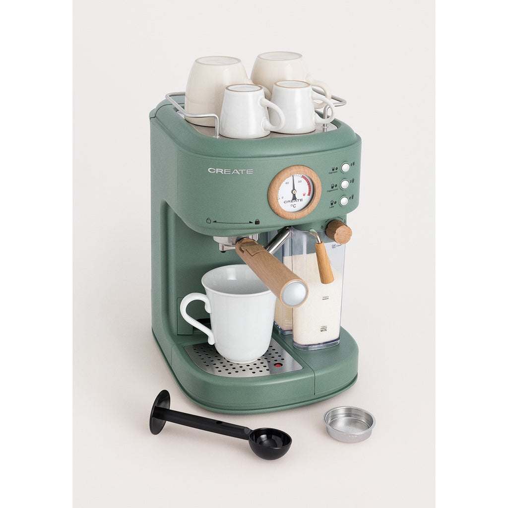 Thera Retro Pro - Semi-Automatic 20-Bar Espresso Coffee Machine - Sage Green
