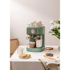 Thera Retro Pro - Semi-Automatic 20-Bar Espresso Coffee Machine - Sage Green